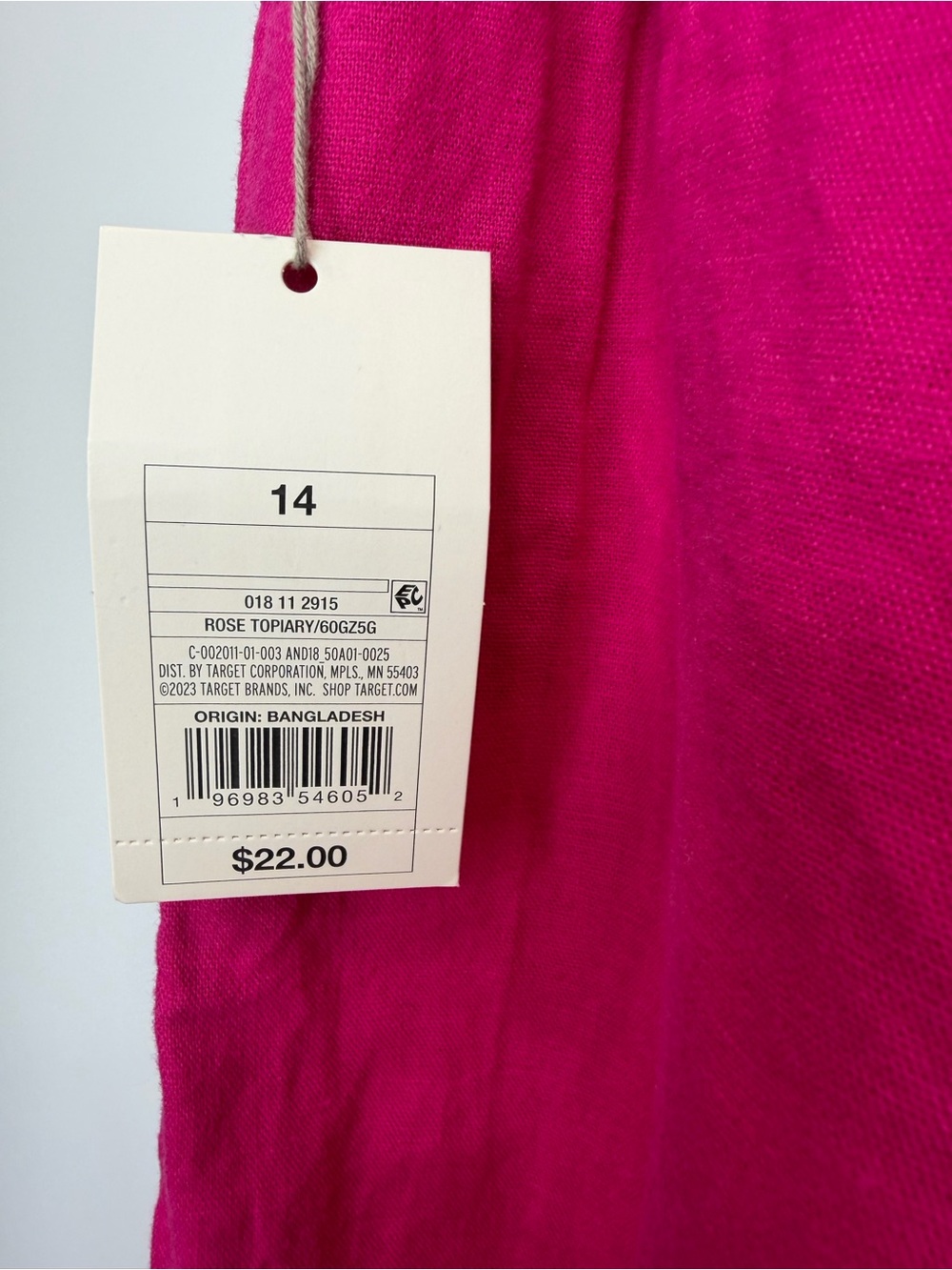 New Day Linen Blend Shorts Size 14 Fuchsia Pink NWT Summer Casual Pockets - Picture 7 of 8